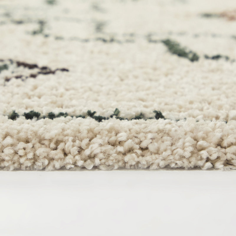 Tapis crème à poils longs Eugenia, Rectangle 5 pi 3 po x 7 pi