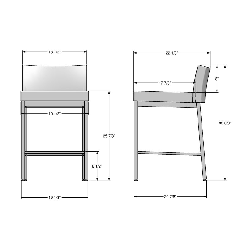 Tabouret de bar et de comptoir Felker, Crème, Tabouret de comptoir (assise de 26 po de hauteur), Marron foncé