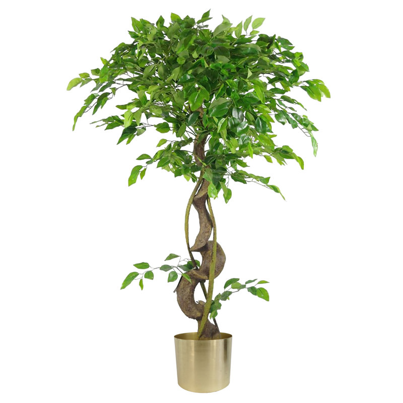 Faux Ficus Tree, Gold, 120cm H x 40cm W x 40cm D
