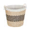 Panier tissé avec poignées et doublure en coton tissé à la main et fibres de papier