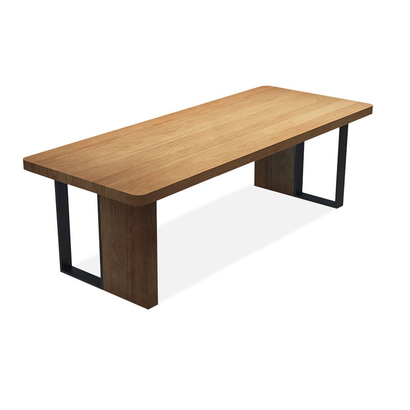 Bureau rectangulaire en bois massif noyer, H 29,53 po x l 94,49 po x P 39,37 po