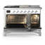 Majestic III Series 48 Inch Dual Fuel Range with 5 Sealed Burners, Griddle, Frenchtop in RAL (Natural Gas, Chrome Trim)-793626895-793627126