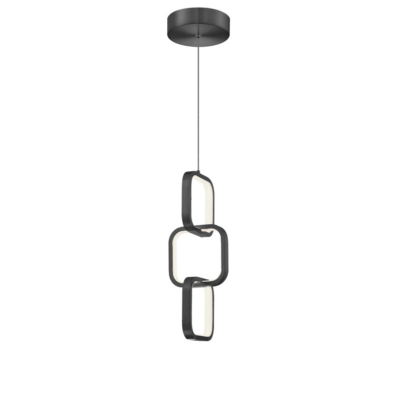 Luminaire suspendu à 1 lumière Panarites, Noir mat