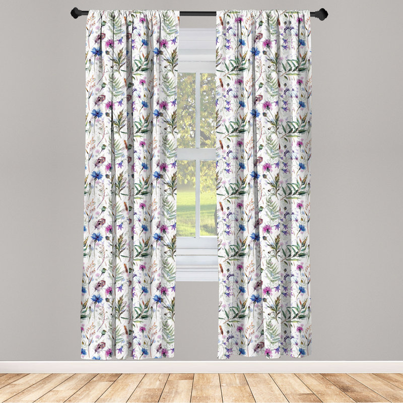 Paire de rideaux semi-transparents avec passe-tringle Thistle, 28 po x 63 po