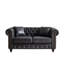 Canapé Chesterfield de 63,5 po au design contemporain, canapé modulaire en tissu Tech pour le salon, capitonné avec accoudoirs cloutés et 2 coussins décoratifs-63012080