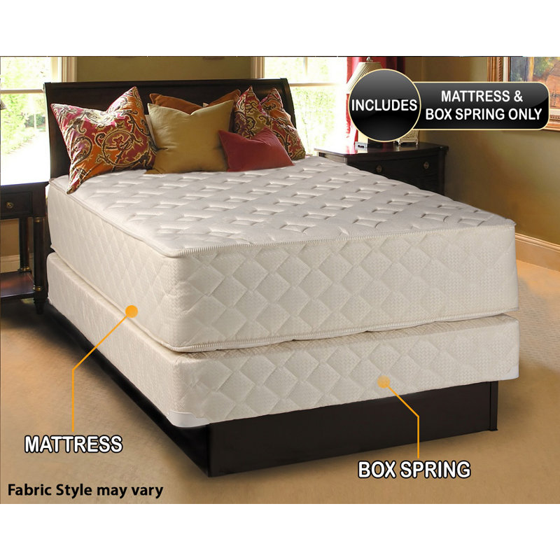 Alwyn Home Nicola Two-Sided Extra-Long Twin 14'' Firm Innerspring Mattress and Box Spring, Twin XL