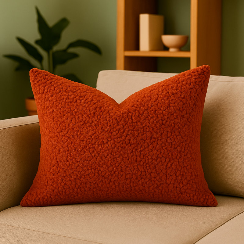 Coussin Homey, Rectangle H 16 po x l 24 po, Rouge