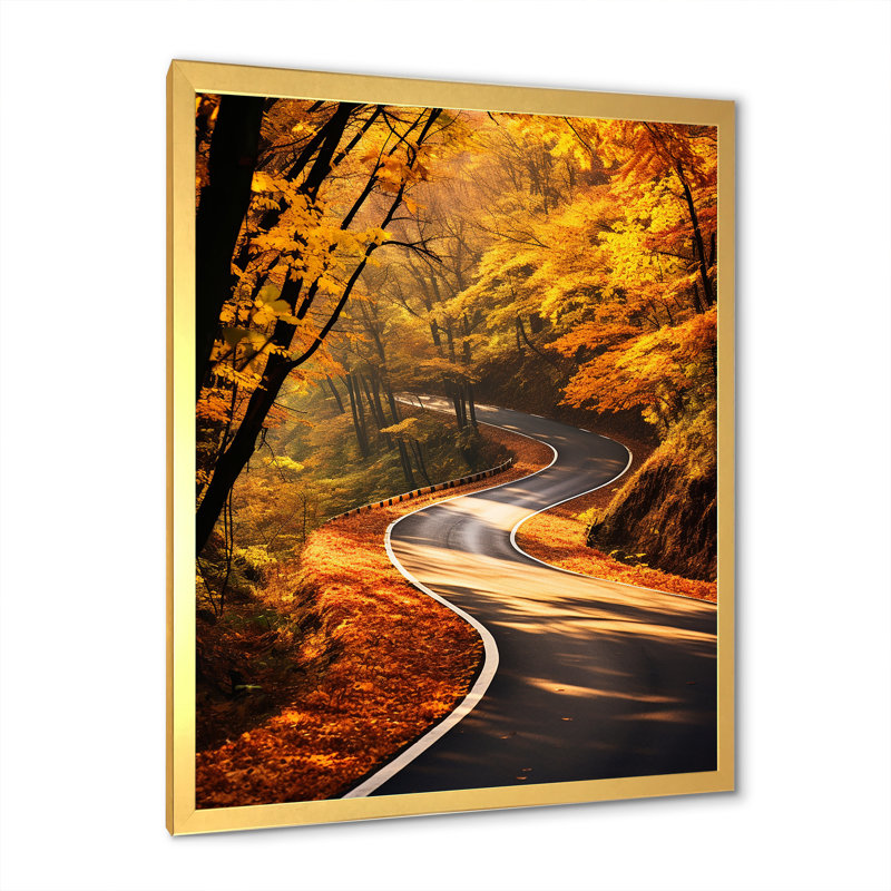 Orange orange, route d'automne, Gold Picture Framed, 32" H x 16" W
