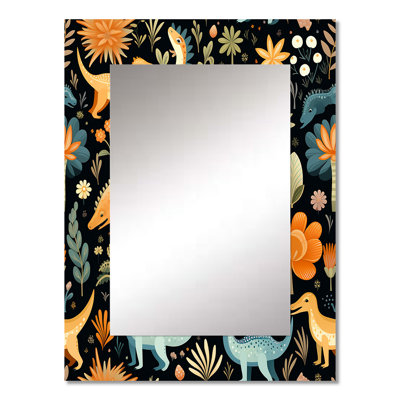 Pergamon Dinosaurs Roar - animal print  Unique Mirror, Animal Print Large Wall Mirror, Printed Metal Art