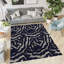 Tapis d'intérieur / extérieur en polyester tissé à la machine rectangulaire bleu / gris-546607439