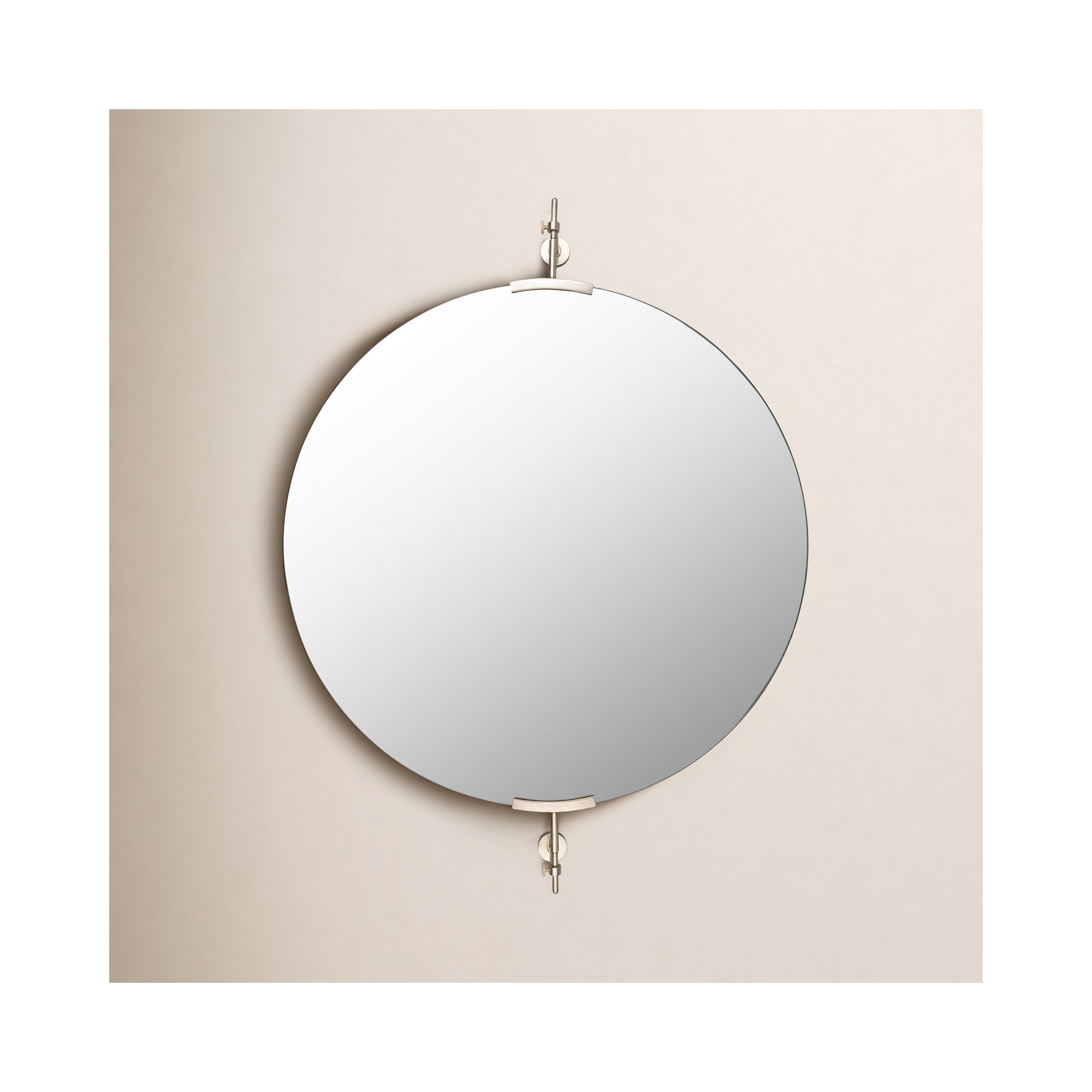 Guava Brass Round Mirror, 34" x 24"