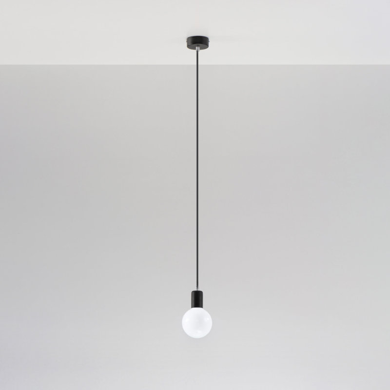 Edison 1 - Light White Bulb Pendant, Black