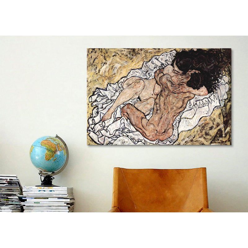 Reproduction d’art sur toile tendue, "the egoned (the aime)" par shiele, H 26 po x l 40 po x P 1,5 po, Toile tendue