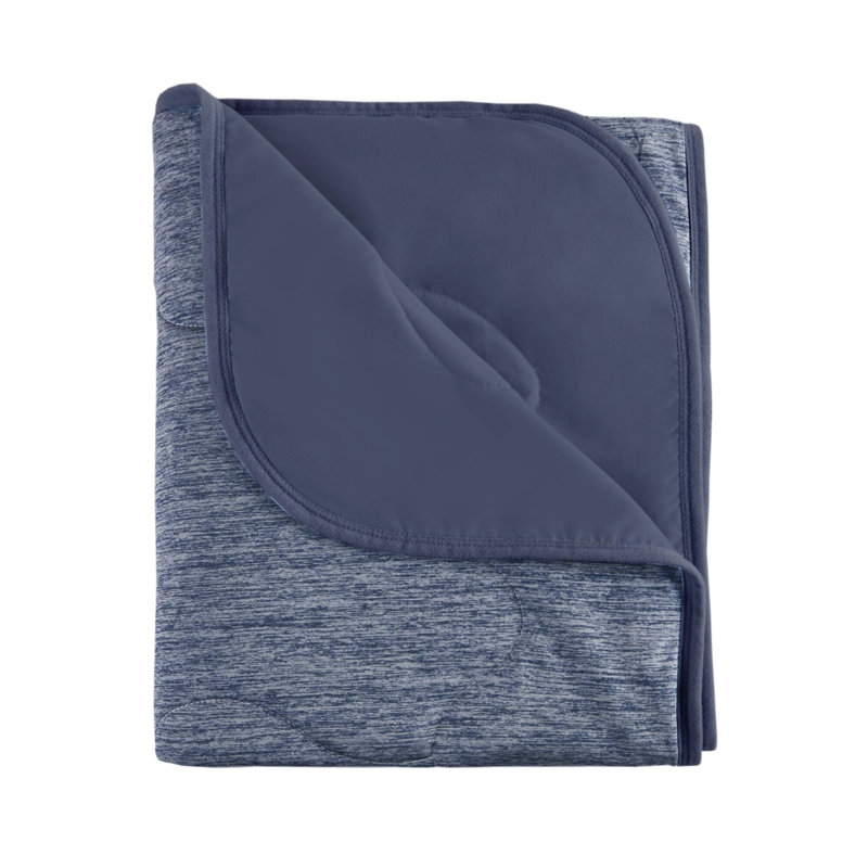 Jeté en duvet synthétique tricoté toutes saisons Coolx Touch, Marine