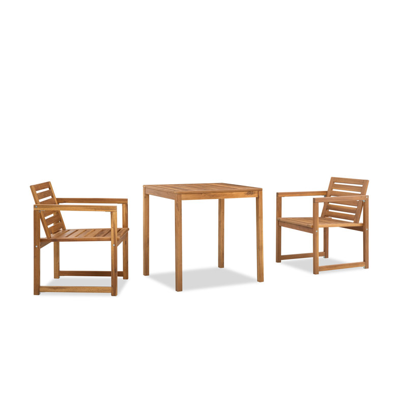 3 Piece Solid Wood Patio Dining Set