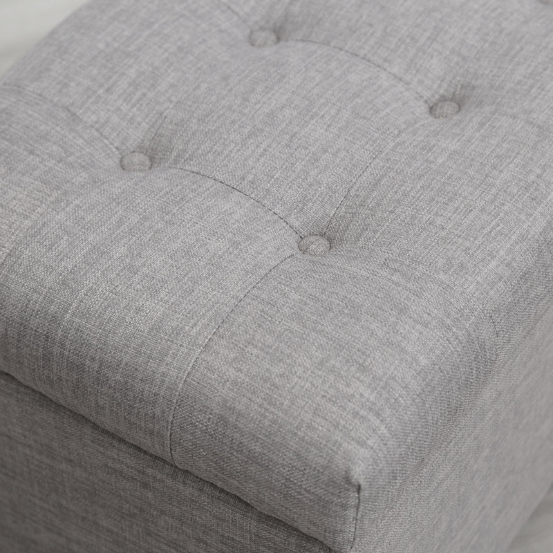 Banc de rangement rembourré Belvilus, Gris