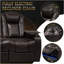 Fauteuil inclinable électrique 155,5 po avec 5 fibres Nappa, relaxation entièrement réglable, charge intelligente, éclairage à DEL RVB dynamique, CAFÉ