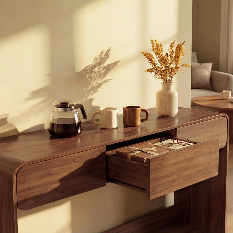 Angela Wood Console Table, Entryway Table & Sofa Table, 31.1" Tall Entry Table for Small Spaces 47.2" L × 11.8" W × 31.1" H
