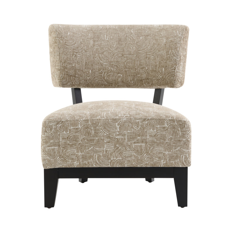 Fauteuil d'appoint rembourré avec dossier incliné Swirle, Beige