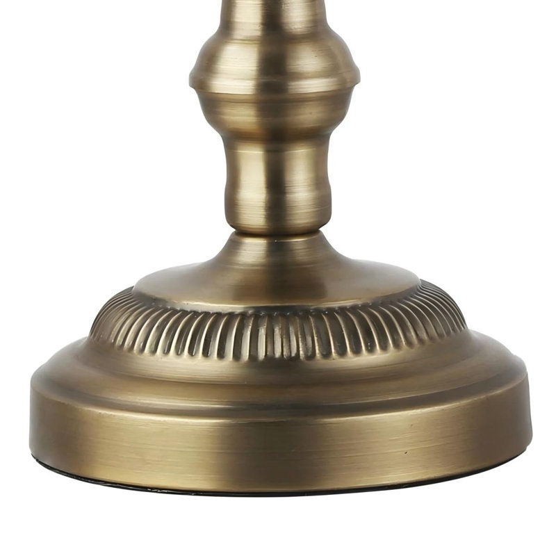 Lampe de table Kandace, Blanc, Antique Brass