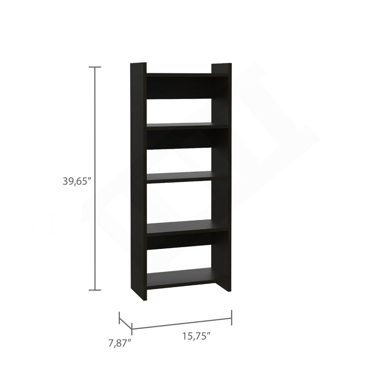 Ensemble de bureau personnel, ensemble de deux pièces, un tiroir, bureau, plateau à clavier, support, cinq tablettes, noir