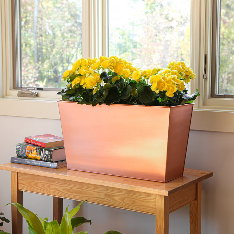 Metal Planter Box, 12" H x 22" W x 9" D