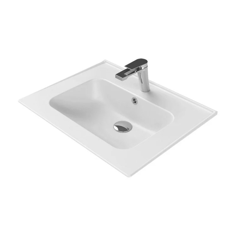 CeraStyle By Nameeks 18.5'' Ceramic Rectangular Bathroom Sink with Overflow, Single Hole Faucet
