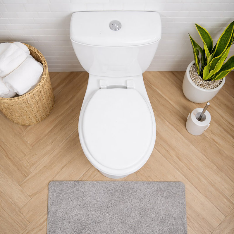 Round Molded Wood Toilet Seat 17 Inches, White