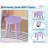 Wooden Kids Vanity Table with Lights, Storage Drawers and Stool-2068308269