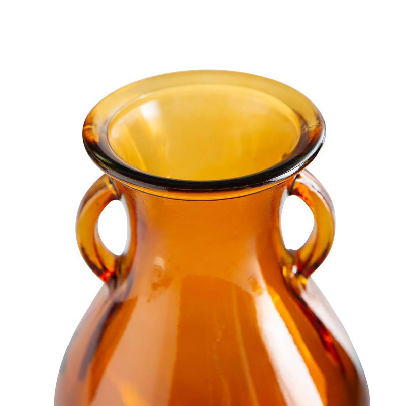 Xane Handmade Glass Table Vase, Orange