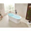 Baignoire de trempage autoportante en résine de 59 po. X 27,5 po. Avec trop-plein blanc pur et bonde escamotable-94584048
