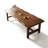 Brown Rectangular Solid Wood Trestle Dining Table-804953043