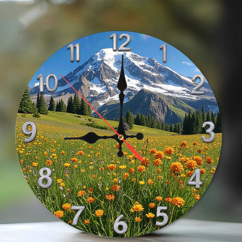 Décoration murale horloge de montagne