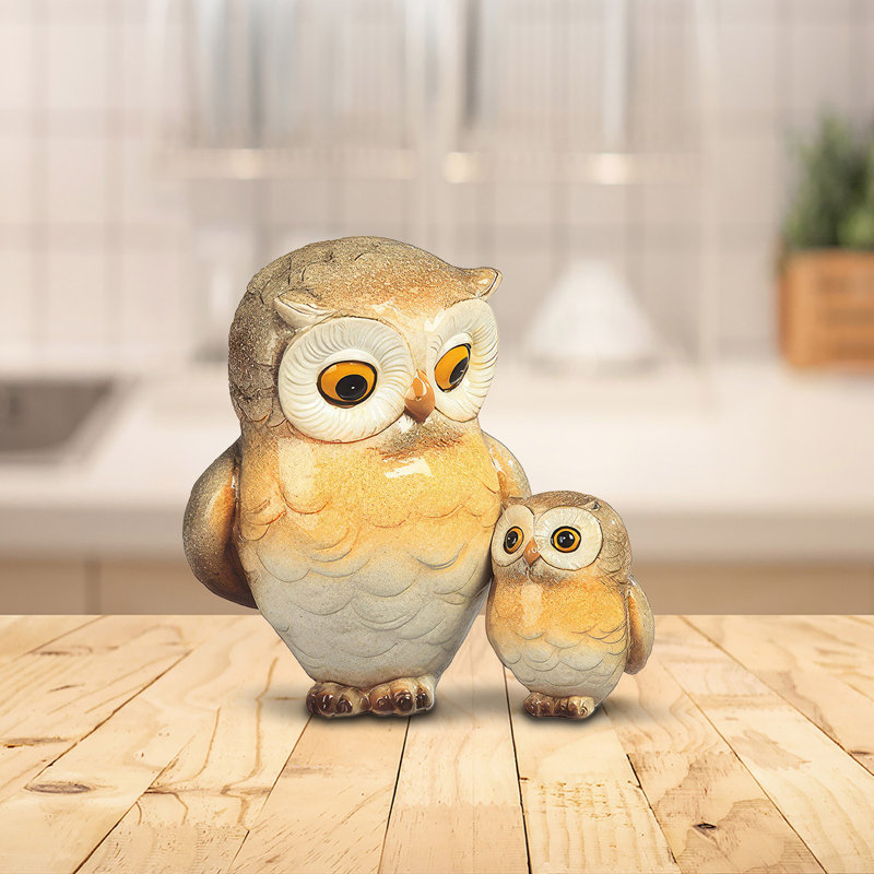5.25"H Owl with Baby Figurine