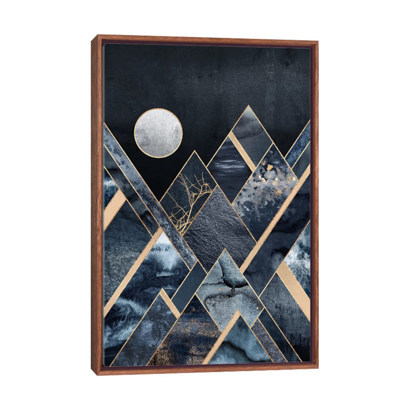 «Stormy Mountains» par Elisabeth Fredriksson - reproduction imprimée, Cadre bois classique, H 26 po x l 40 po x 1,5 po