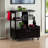 Galen Glass Rack Wine Utility Cart with Wheels in Espresso, 33.05" H X 29.83" W X 15.73" D