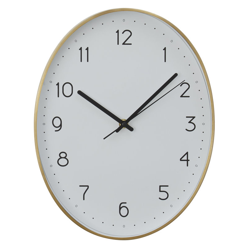 Samson Metal Wall Clock, Gold/White