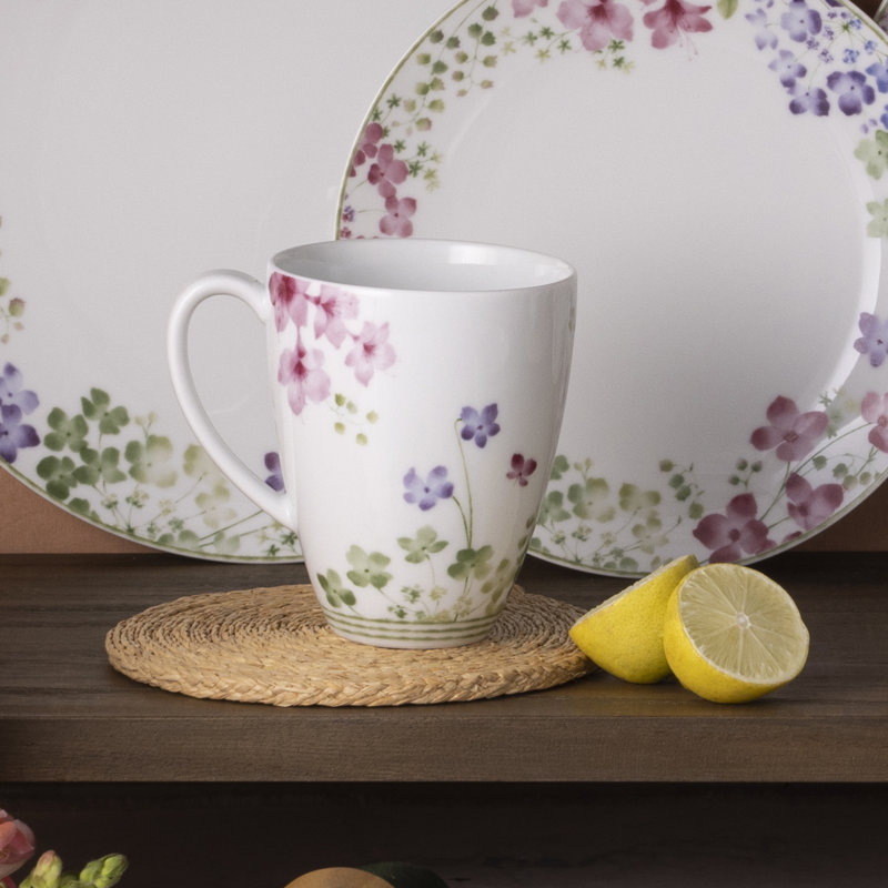 Mugs Noritake Bloomington Road, 16 oz, 4, Bleu / vert / rose / mauve