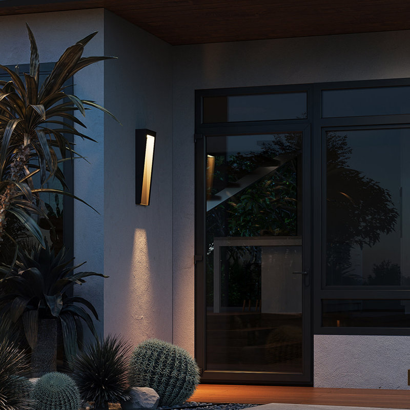 Plafonnier encastré d'extérieur à DEL H 15 po Taper 1, Bronze huilé