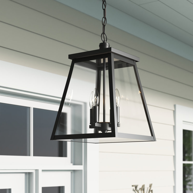 Lanterne suspendue d'extérieur à 4 ampoules H 17,5 po Aadi, Noir