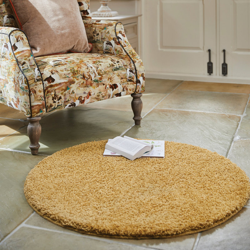 Solid Colour Machine Tufted Area Rug, Round 100 cm