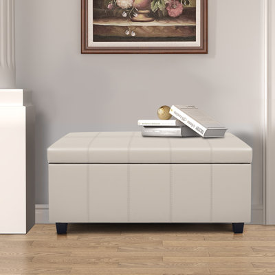 Vegan Leather Storage Ottoman