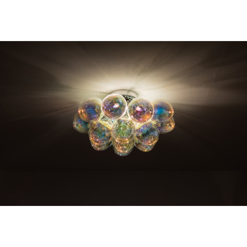 Abdurrahman Glass Semi Flush Mount, Iridescent