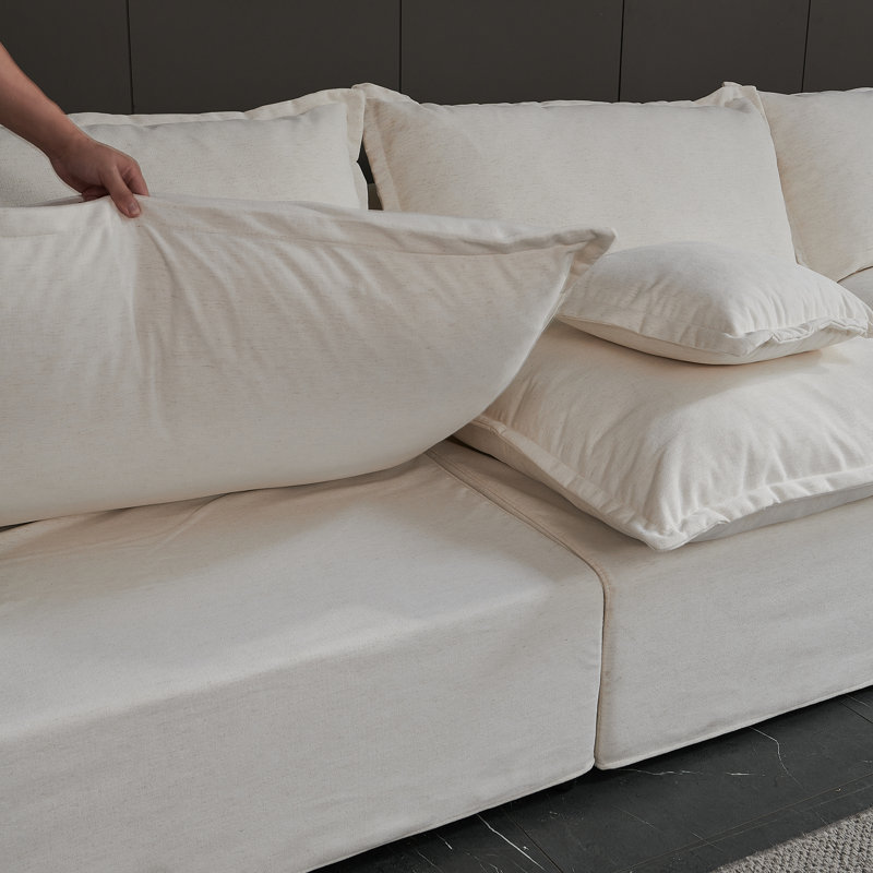 Canapé modulaire 148,8 po, Blanc