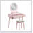 Beautiful Pink Vanity Dresser With LED Mirror And Stool, Ample Storage For Bedroom Elegance And Organization-126229667
