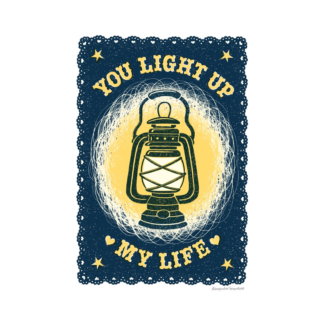 Typografische Kunst Light Up My Life von Alexandra Snowdon