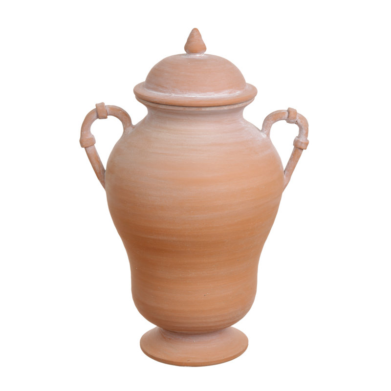 Vase de plancher en céramique 22,4 ", Terre cuite blanche