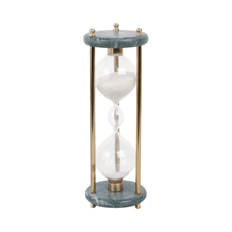 11" Finnegan Green Marble Hourglass