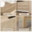 Commode 6 tiroirs en bois naturel - Surface en rotin pour chambre à coucher