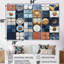«Abstract Blue and White Rhythms Tiles III», ensemble d'art mural abstrait-107190956-107190957